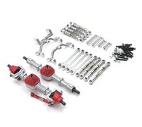MKIUYVD Accesorios Coches RC para MN98 99S para MN D90 D91 D96 1/12 RC Car Parts Upgrade Conjunto Eje Delantero Y Trasero Kit De Soporte Amortiguador Barra Acoplamiento Modificación(Silver)