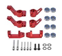 MKIUYVD Accesorios Coches RC para Traxxas para Slash 2WD para Rustler para Stampede para Bandit 1/10 Bloques Dirección Delantera Metal Bloque Ruedas Portadores De Eje Trasero Piezas Coche RC(Red)