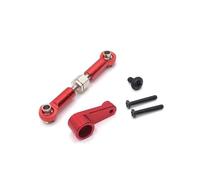 MKIUYVD Accesorios Coches RC para Wltoys 144002 144010 144001 124007 124016 124017 124018 124019 Brazo Servo Dirección Metal Repuesto Varilla Enlace Bocina Piezas Actualización Coche RC(Red)