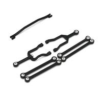MKIUYVD Barras Coches RC para Kyosho para Mini Z 4X4 1/18 Coche Trepador De Control Remoto Piezas Mejora Varilla Enlace Dirección Metal Y del Chasis(Black)