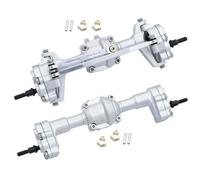 MKIUYVD Eje Delantero Trasero RC para FMS para Power para Wagon para FCX24 1/24 RC Crawler, Piezas De Actualización, Eje Portal Delantero Y Trasero Aluminio CNC(Silver,Front and Rear)