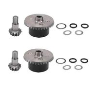 MKIUYVD Piezas RC para ARRMA para Kraton para Senton para Rock 1/10 RC Piezas De Actualización del Coche 2 Set X Metal Diff Case Gear 37T Entrada 13T