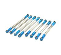 MKIUYVD Piezas RC para MN para MN128 MN86 1/12 RC Accesorios De Modificación La Actualización del Coche Piezas 8Pcs Metal Ajustable para El Enlace Chasis(Blue)