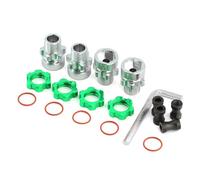 MKIUYVD Piezas RC para Traxxas para Slash para Rustler 1/10 2WD 4X4 RC Piezas De Coche Metal 12mm A 17mm Adaptador para Cubo Hexagonal Rueda Estriada(Green)