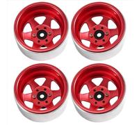 MKIUYVD Piezas RC para TRX4 para Axial para SCX10 90046 UTB18 1/10 RC Crawler Car Metal 1.9" Beadlock Wheel Rim Deep Dish Hub(Red)