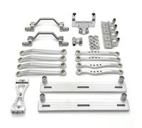 MKIUYVD Piezas RC para WPL C64 C64-1 1/16 RC Accesorios De Piezas Actualización Coche Metal para Varilla Enlace del Chasis Montaje Tracción Juego(Silver)