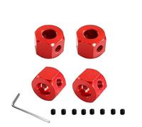 MKIUYVD Piezas RC para WPL D12 C14 C24 B14 B16 para MN D90 D91 RC Piezas De Coche 4 Uds 5mm A 12mm Adaptador Hexagonal para Cubo Rueda Combinador Metal(Red)