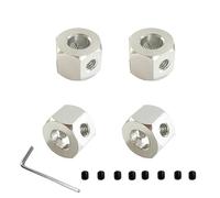 MKIUYVD Piezas RC para WPL D12 C14 C24 B14 para MN D90 D91 RC Piezas De Actualización Coche 4 Uds Adaptador Hexagonal para Cubo Rueda Combinador Metal 5mm A 12mm(White)