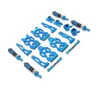 MKIUYVD RC Accesorios para SCY 16101 para JJRC D843-YW Q117A Q130A 1/16 RC Piezas De Coche Brazo Suspensión Copa Dirección Buje Trasero Varillaje Amortiguador(Blue)