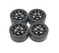 MKIUYVD RC Accesorios para WPL C14 C24 C34 C54 1/16 RC, Piezas De Actualización Coche, Accesorios Repuesto, 4 Uds., Llanta para Cubo Rueda con Cuentas Metal(Black)