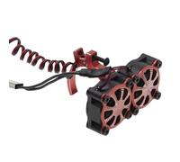 MKIUYVD RC Coche Piezas para Axial para SCX10 para Traxxas para TRX4 1/8 1/10 RC Cars 540 550 3650 3660 Disipador Térmico para Motor Ventilador De Refrigeración con Sensor Térmico(Red)
