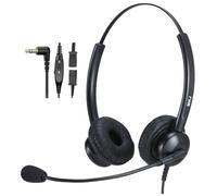 MKJ Auriculares de teléfono con micrófono y cancelación de ruido con cable de 2,5 mm para teléfono de oficina Panasonic KX-TGF380M KX-TG6534 KX-TG9541 KG-TGEA20 Cisco 303 508G 525 Uniden AT&T Vtech