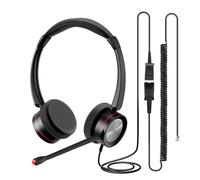 MKJ Auriculares de teléfono RJ9 para teléfono Cisco con Cable con micrófono con cancelación de Ruido, Auriculares de Centro de Llamadas de Doble oído con micrófono para Cisco 7821 7841 7941G 7942G