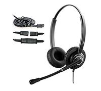 MKJ Cisco - Auriculares de teléfono con micrófono y cancelación de Ruido con Cable de Doble Oreja, Auriculares de Oficina para Cisco CP-7821 CP-7841 7931G 7940 7942G 7945G 7960 7962G 7965G 7970 8841