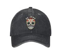 MKJDFTYU Retro Día de los Muertos México Cráneo de azúcar Halloween Gorras de béisbol Unisex Casco de algodón Envejecido Casco de plástico para Viajes al Aire Libre