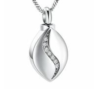 MKJFRLLSA Collar de cremación en Forma de lágrima de circón Transparente para Siempre en mi corazón Urna Conmemorativa para Guardar Colgante para Cenizas