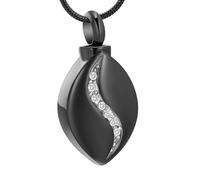 MKJFRLLSA Collar de cremación en Forma de lágrima de circón Transparente para Siempre en mi corazón Urna Conmemorativa para Guardar Colgante para Cenizas