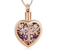 MKJFRLLSA Collar de urna del Árbol de la Vida para Cenizas Portajoyas de Cremación de Corazón para Mujeres Conservador