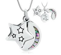 MKJFRLLSA Joyería de cremación Te Quiero hasta la Luna y de Vuelta Luna Urna de Estrella de Medallón Colgante de cremación Collar de cremación de Seres Queridos