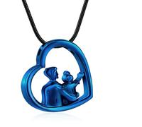 MKJFRLLSA Joyería para cremación de corazón, Collar de urna para Padre, Colgante de Cenizas de Acero Inoxidable para Mujeres, Collar conmemorativo de Cenizas