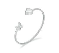 MKJFRLLSA Pulsera de urna para Cenizas humanas Pulsera de corazón de Mariposa y Ceniza para Mujeres Pulsera de Brazalete de Acero Inoxidable Que se Puede Abrir Pulsera de cremación