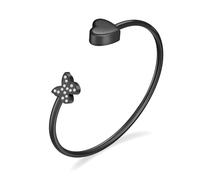 MKJFRLLSA Pulsera de urna para Cenizas humanas Pulsera de corazón de Mariposa y Ceniza para Mujeres Pulsera de Brazalete de Acero Inoxidable Que se Puede Abrir Pulsera de cremación