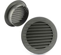 MKK - 17969 - Rejilla de ventilación rejilla de ventilación exterior (Protección contra insectos color blanco gris marrón 60 70 80 90 100 mm, Gris