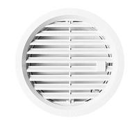 MKK - 20169-001 - Rejilla de ventilación de 110 mm con cierre, rejilla de salida de aire, redonda, válvula antirretorno, color blanco