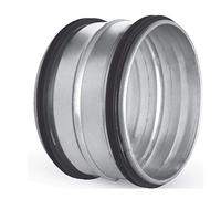 MKK Conector para conducto en espiral, junta de labio doble, conector de rosca, galvanizado, diámetro de 160 mm