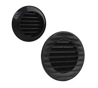 MKK Rejilla de ventilación para Exteriores, protección contra Insectos, Color Blanco, Gris, marrón, Antracita, Rojo ladrillo, 60, 70, 80, 90, 100, 120, 125, 150 mm, Negro, diámetro de 80 mm