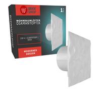MKK Ventilador de baño con panel de diamante, diámetro de 125 mm, sensor de humedad/higrostato