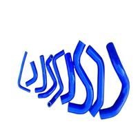 MKKDYC Refrigerante Manguitos Compatible con Nissan para Patrol para Y60 para GQ 2.8L RD28T 1994 1995 1996 1997 Kit De Tubo De Manguera De Radiador De Silicona(Blue)