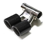 MKKHUYLBCM Extremo Garganta Cola para 718 para Cayman 987 para Boxster Punta Escape Rectangular Silenciador Doble Salida Tubo(987 Carbon Fiber a)