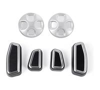MKKHUYLBCM Pegatinas Coche para A&lfa para Romeo para Giulia Botón Ajuste Asiento Decoración Cubierta Interruptor Carcasa Protectora Pegatinas Interiores Coche(Black Silver)