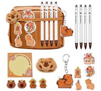 MKKZLPN Estuche Capibara Papeleria Kawaii Capybara Estuche Escolar Niña Chico Capybara Bolis Negro Pegatinas Capibara Llavero Cosas de Capibaras Cartoon Estuche de Capibara Pencil Case Cute