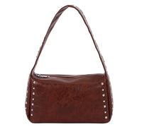 MKLHAVB Bolso de hombro gótico punk for mujer, bolso vintage, mano for, for debajo del brazo(Dark Brown)