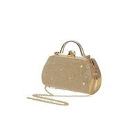 MKLHAVB Bolsos de Noche, Bolsos de Mano Formales for Fiestas, Elegantes Bolsos de Mano con Cristales Brillantes, Bolsos de Mano for Novia y Dama de Honor.(Gold)