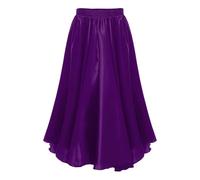 MKLHAVB Falda Flamenca for niñas, Vestido de Baile Corrida toros, Faldas largas gitanas, Traje actuación for Bailarina, Ropa Danza del Vientre, Tango Latino(Purple,150)