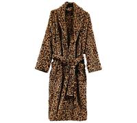 MKLQLS Bata de Baño Franela con Estampado de Leopardo para Pareja Unisex - Cómoda y Cálida Bata con Cuello Chal - Albornoces de Invierno de Felpa Esponjosa - Camisón Supersuave de Leopardo M