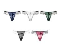 MKLQLS Tangas de Encaje para Dama Bragas Invisibles Bragas Estilo Hipster Tanga Transpirable Sexy Espalda en T Bikini Cómodo Bragas de Cintura Baja Ropa Interior Suave Multicolor XL