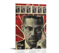 MKLYUA Malcolm XPoster Lienzo decorativo clásico impermeable que se desvanece, arte mural universal, pintura para regalar a amigos, profesores, regalo de 40 x 60 cm, estilo marco