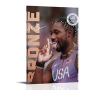 MKLYUA Póster de Noah Lyles en lienzo, decoración clásica, resistente al agua, para mural, arte universal, pintura para regalar a amigos, profesores, 40 x 60 cm, estilo marco