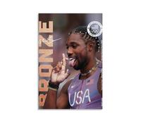 MKLYUA Póster de Noah Lyles sobre lienzo, decoración clásica, resistente al agua, para mural, arte universal, pintura para regalar a amigos, profesores, 50 x 75 cm, estilo sin marco