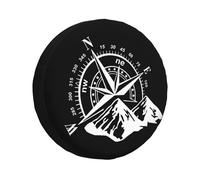 MKNHCGSZ Funda de Rueda de Repuesto Brújula Rueda Cubierta Protectora de Coche Aventura de Montaña Bolsas para Neumáticos PVC Impermeable Car Tire Cover para RV SUV Camper Vehículo