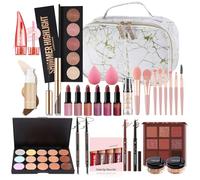 MKNZOME 33 Piezas Juego de Maquillaje profesional, Paquete De Cosmético Completo con Sombras De Ojos Corrector lápiz Labial Etc, Kit De Regalo Maquillaje de Vacaciones - Adecuado para Mujeres y Niñas
