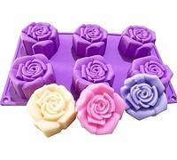 MKNZOME Forma de Rosa Antiadherente Moldes de Silicona Premium para Tartas, Repostería, Bizcocho, Gelatina, Jabón, Muffin, Pudín, Bricolaje para Fiestas y Festivales
