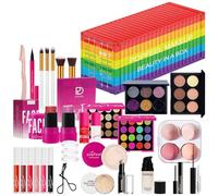 MKNZOME Kit de Maquillaje Todo en Uno, All in One Makeup Set para Mujeres con Base, Sombra de Ojos, Delineador, Rímel, Labial, Corrector, etc, Kit Completo de Cosméticos para Principiantes con Estuche