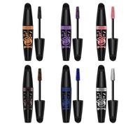 MKNZOME Máscara de Pestañas Colorida, 6 Colores Azul Morado Rosa Máscara Impermeable Voluminizadora y Alargadora, Máscara Antimanchas Cruelty-Free para Mujeres, Maquillaje Diario/Halloween Cosplay