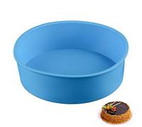 MKNZOME Molde de pan redondo de silicona antiadherente para pasteles, panes, pasteles, crepes, pizza y lasaña (molde de pastel redondo #2)