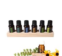 MKNZOME Organizador de Madera de Almacenamiento de Aceite Esencial de 6 Ranuras - Estante de Almacenamiento para 5 a 10 ml de Botellas de Aceites Esenciales y Perfume Presentación y Esmalte de Uñas